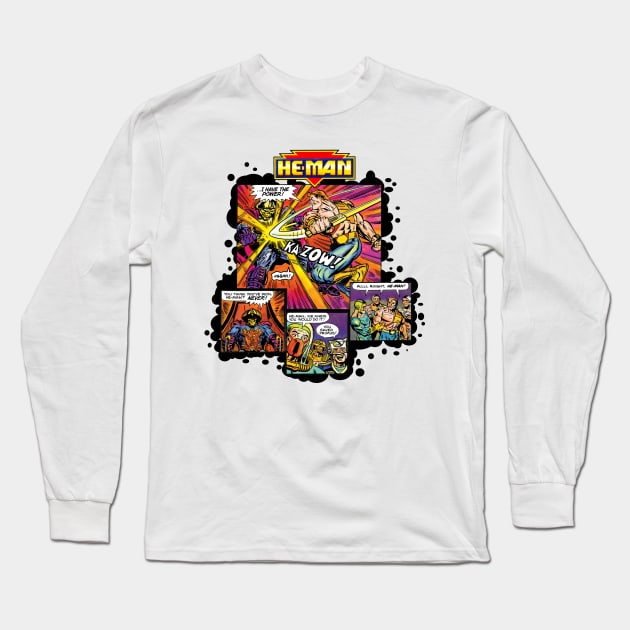 New Adventures of He-Man splash pages Long Sleeve T-Shirt by MikeBock